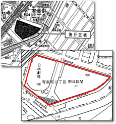 有楽町駅前土地区画整理地図です。